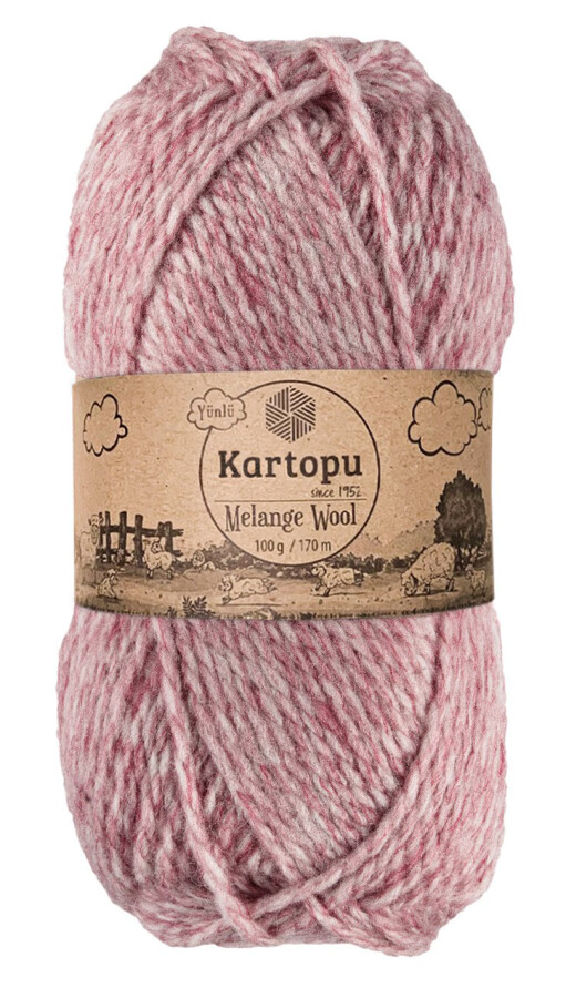 KARTOPU,MELANGE WOOL K9005 GÜL KURUSU - KARTOPU