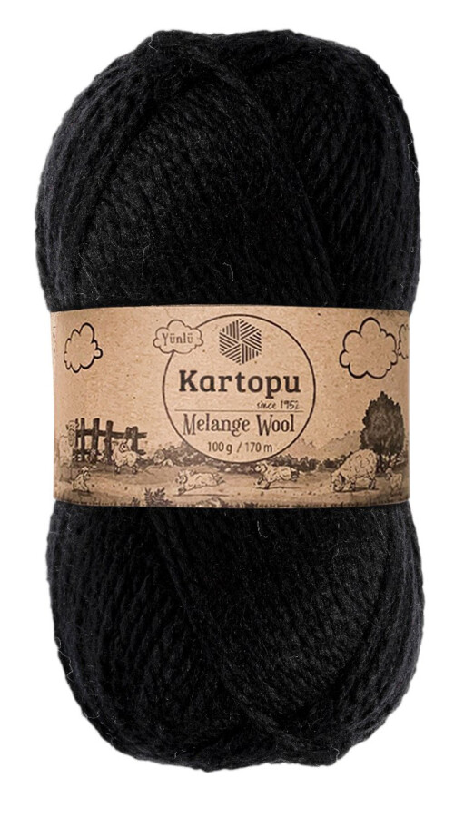 KARTOPU,MELANGE WOOL K0940 SİYAH - KARTOPU