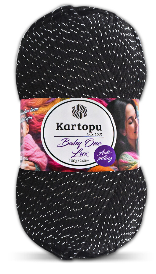 KARTOPU,BABY ONE LUX K0940-GÜ SİYAH GÜMÜŞ SİM - KARTOPU