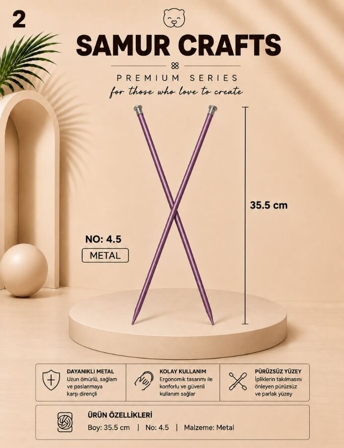 NAKO,35 CM RENKLİ ŞİŞ NO:4,5 - 3