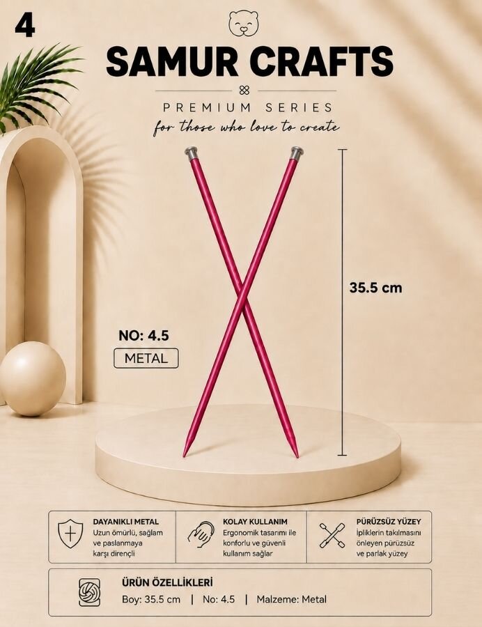 NAKO,35 CM RENKLİ ŞİŞ NO:4,5 - 5