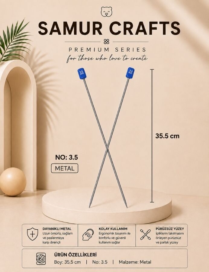 NAZARONE,35 CM TİTANYUM ŞİŞ NO:03,5 - NAZARONE