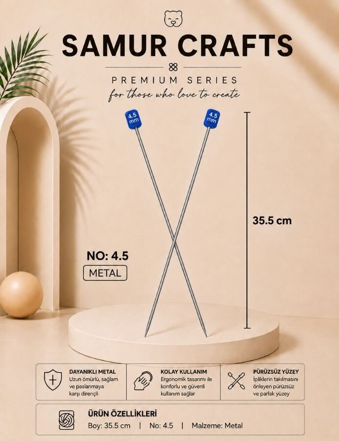 NAZARONE,35 CM TİTANYUM ŞİŞ NO:04,5 - NAZARONE