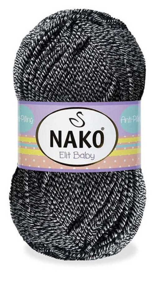 NAKO,ELİT BABY 03086 SİYAH BEYAZ MULİNE - NAKO