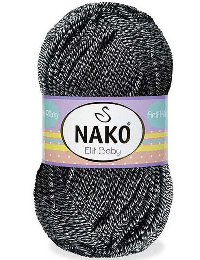 NAKO,ELİT BABY 03086 SİYAH BEYAZ MULİNE - NAKO