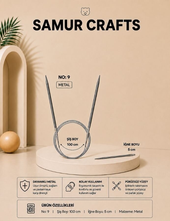 NAZARONE,100 CM ÇELİK MİSİNALI ŞİŞ NO:09 - NAZARONE
