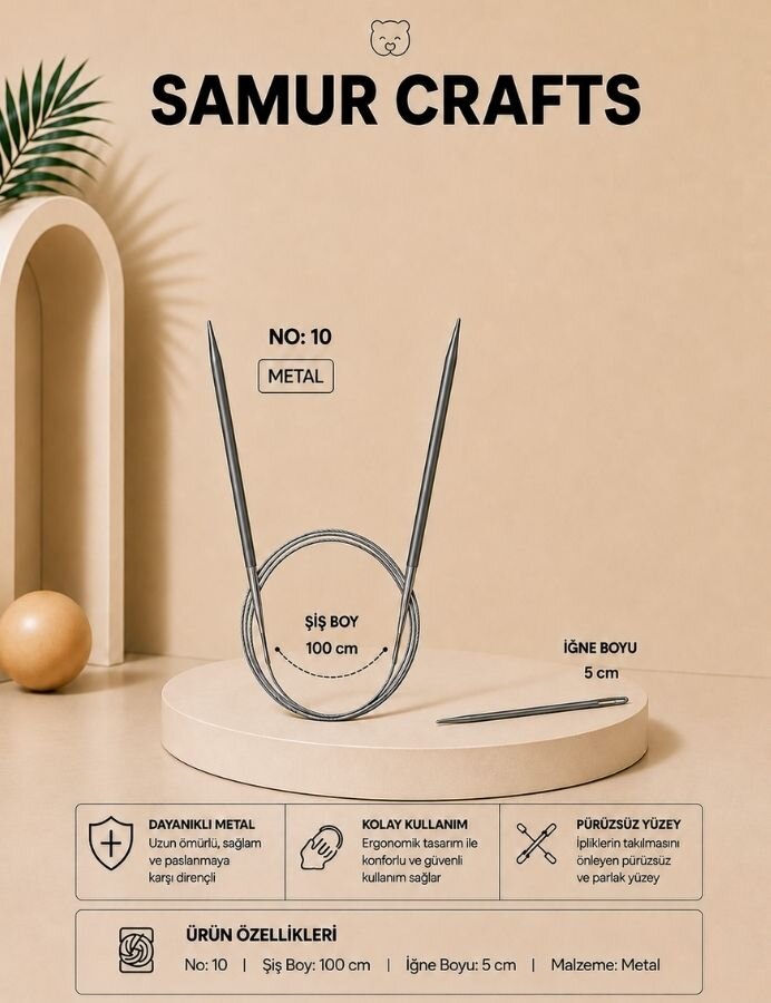 NAZARONE,100 CM ÇELİK MİSİNALI ŞİŞ NO:10 - NAZARONE