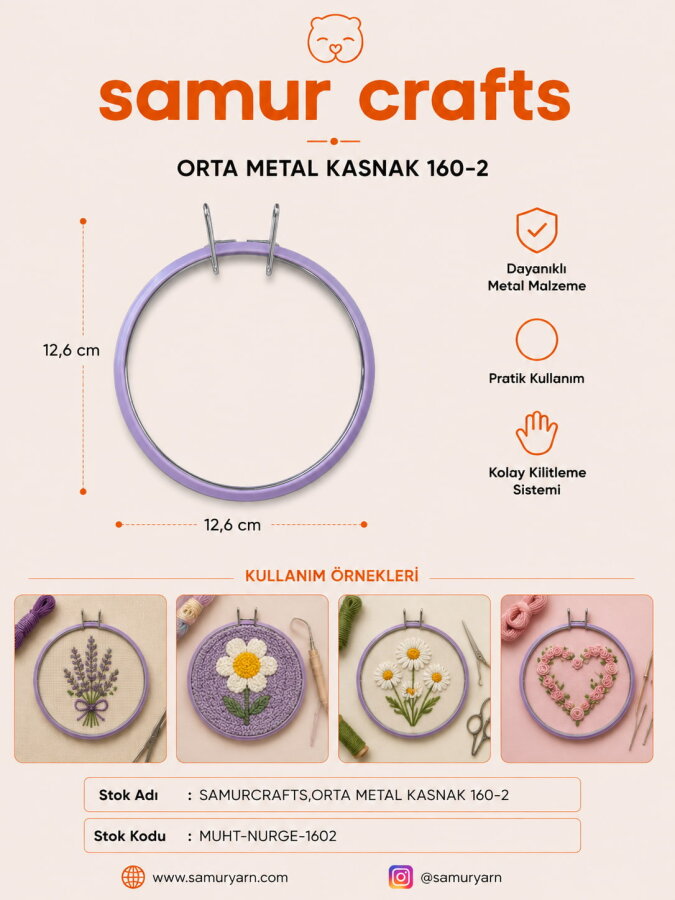 SAMUR CRAFTS,ORTA METAL KASNAK 160-2 - NURGE