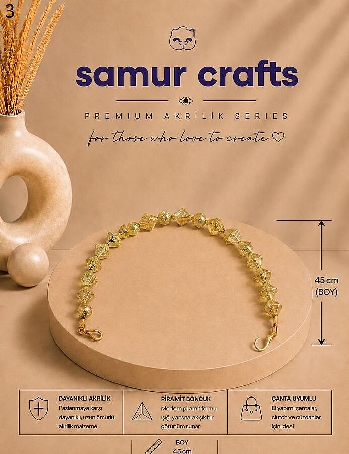 GORA,PRAMİT BONCUKLU ÇANTA SAPI 45 CM - 4