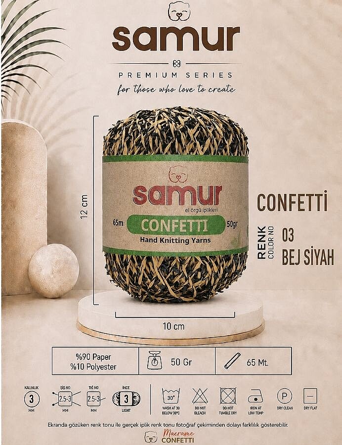 SAMUR,CONFETTİ 03 BEJ.SİYAH - SAMUR