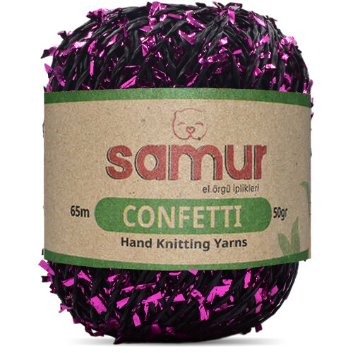 SAMUR,CONFETTİ 06 SİYAH.PEMBE - SAMUR