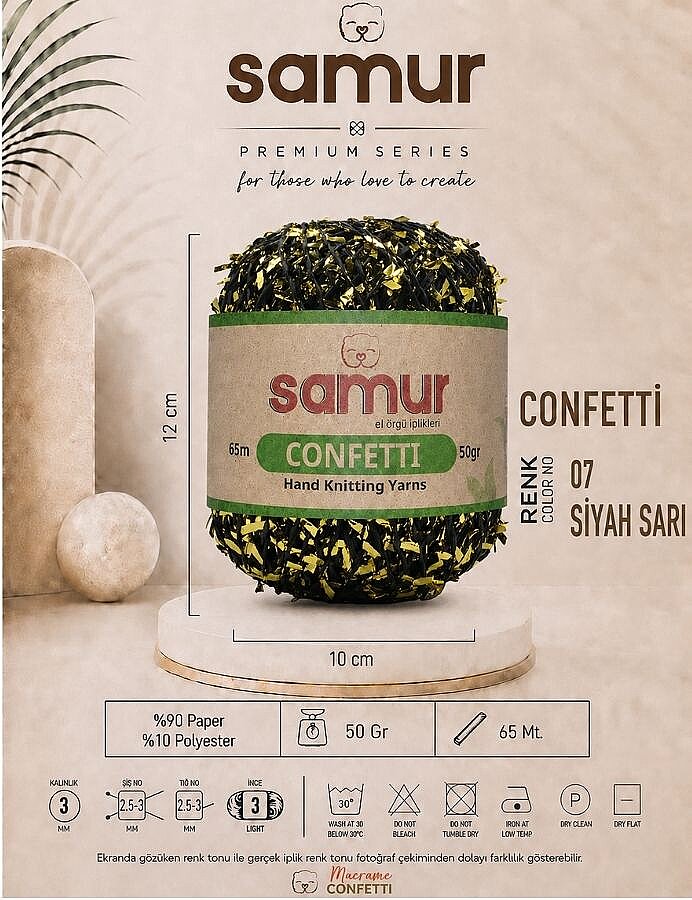 SAMUR,CONFETTİ 07 SİYAH.SARI - SAMUR