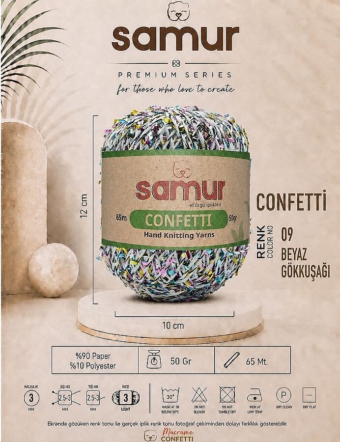 SAMUR,CONFETTİ 09 BEYAZ.GÖKKUŞAĞI - SAMUR