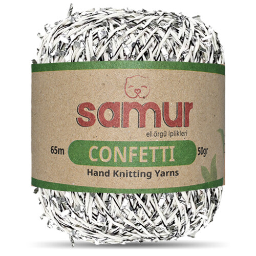 SAMUR,CONFETTİ 12 BEYAZ.GÜMÜŞ.SİYAH - SAMUR