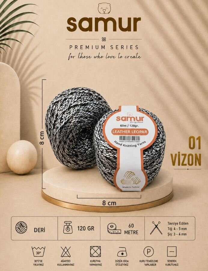 SAMUR,DERİ LEOPAR 01 VİZON - SAMUR