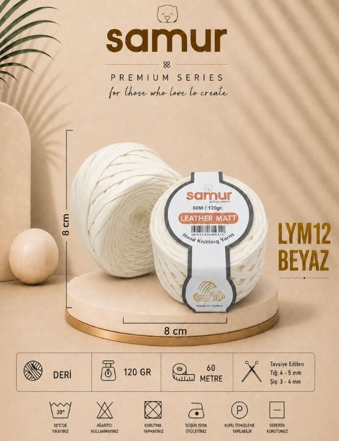 SAMUR,DERİ MAT LYM21 BEYAZ - SAMUR