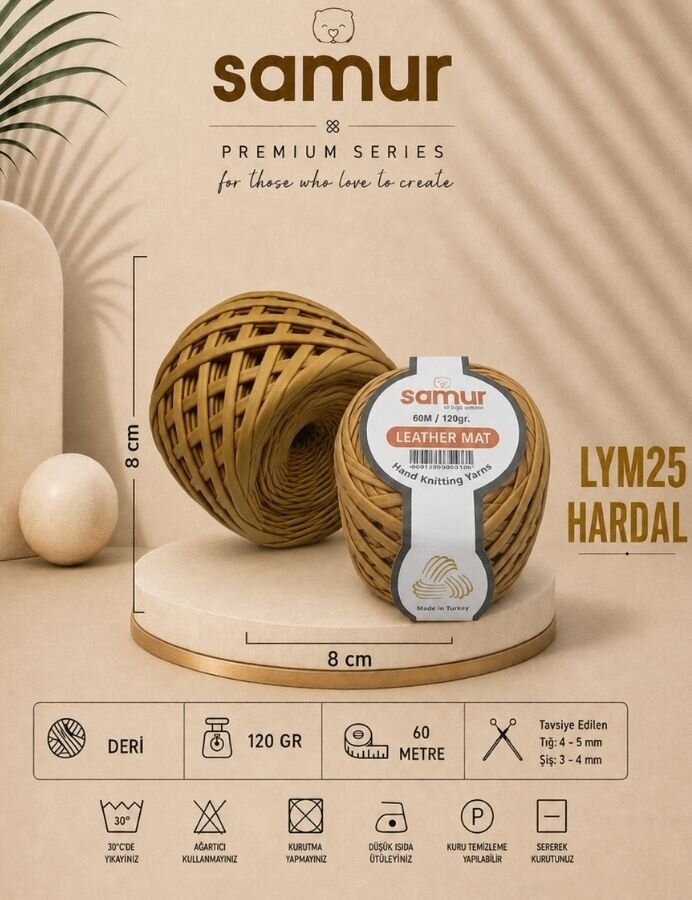 SAMUR,DERİ MAT LYM25 HARDAL - SAMUR
