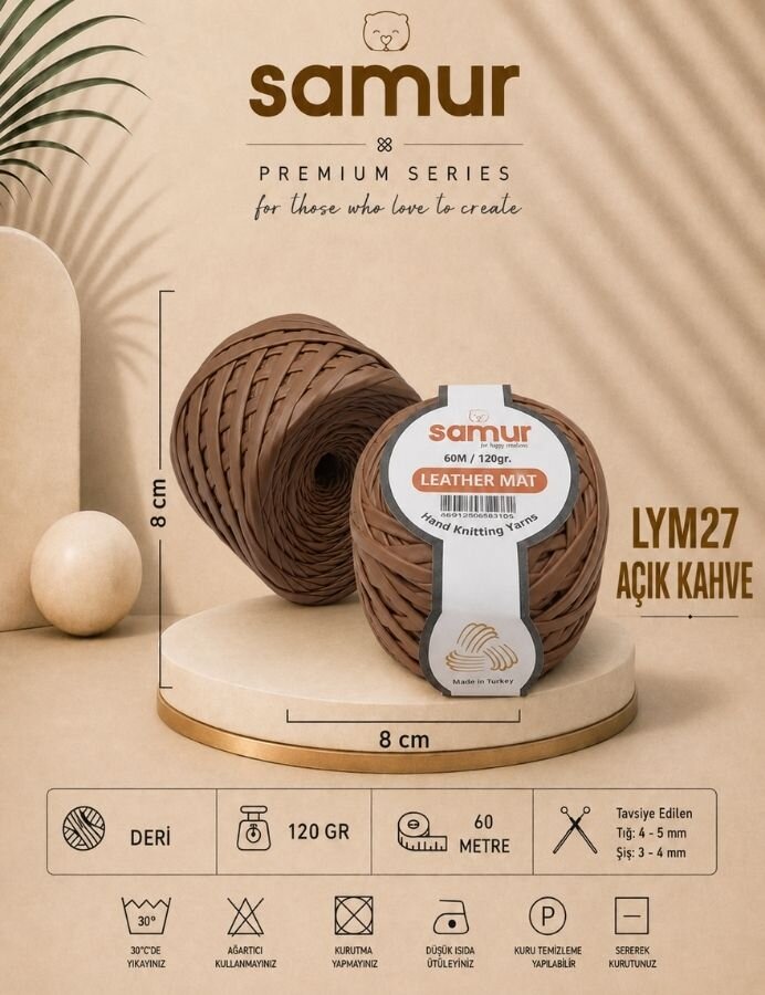 SAMUR,DERİ MAT LYM27 AÇIK KAHVE - SAMUR