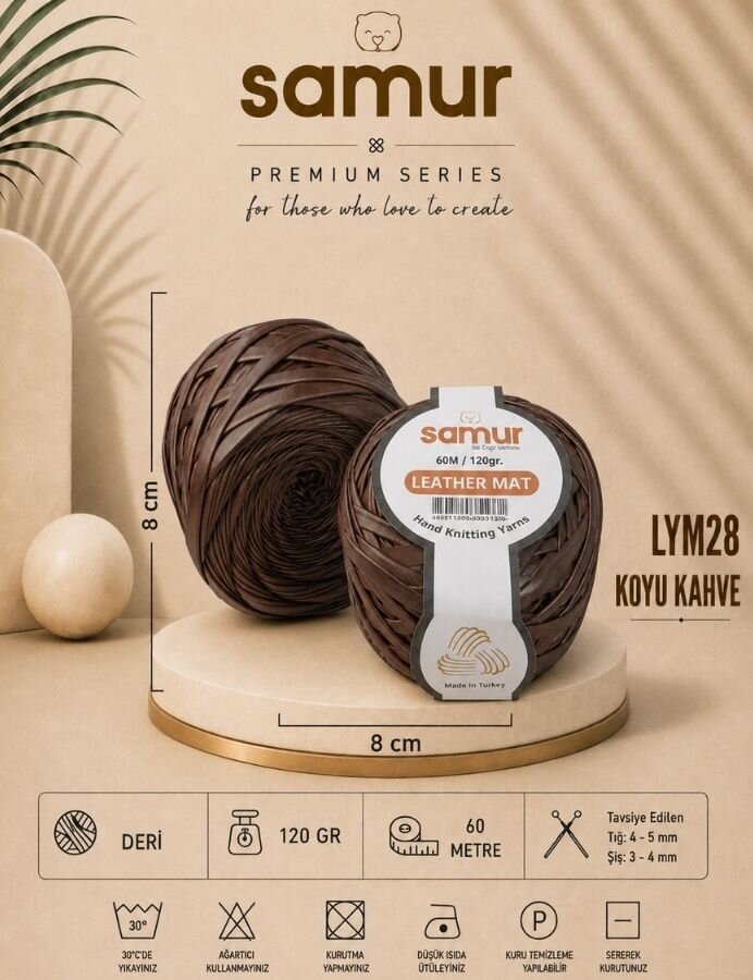 SAMUR,DERİ MAT LYM28 KOYU KAHVE - SAMUR