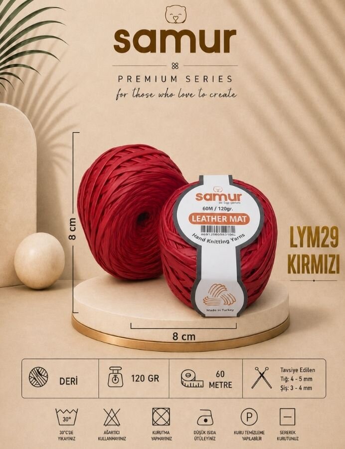 SAMUR,DERİ MAT LYM29 KIRMIZI - SAMUR