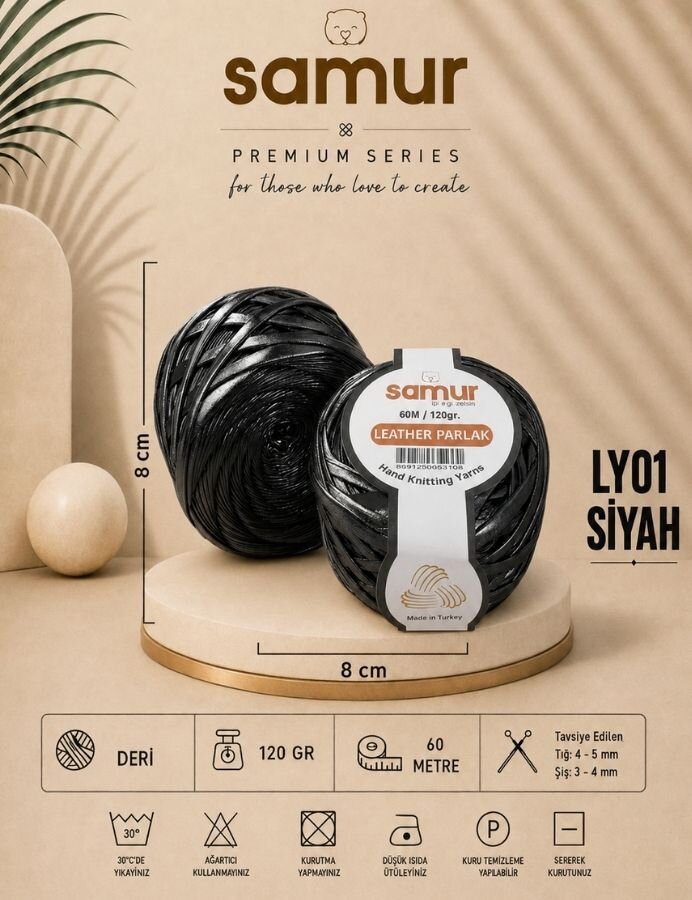 SAMUR,DERİ PARLAK LY01 SİYAH - SAMUR