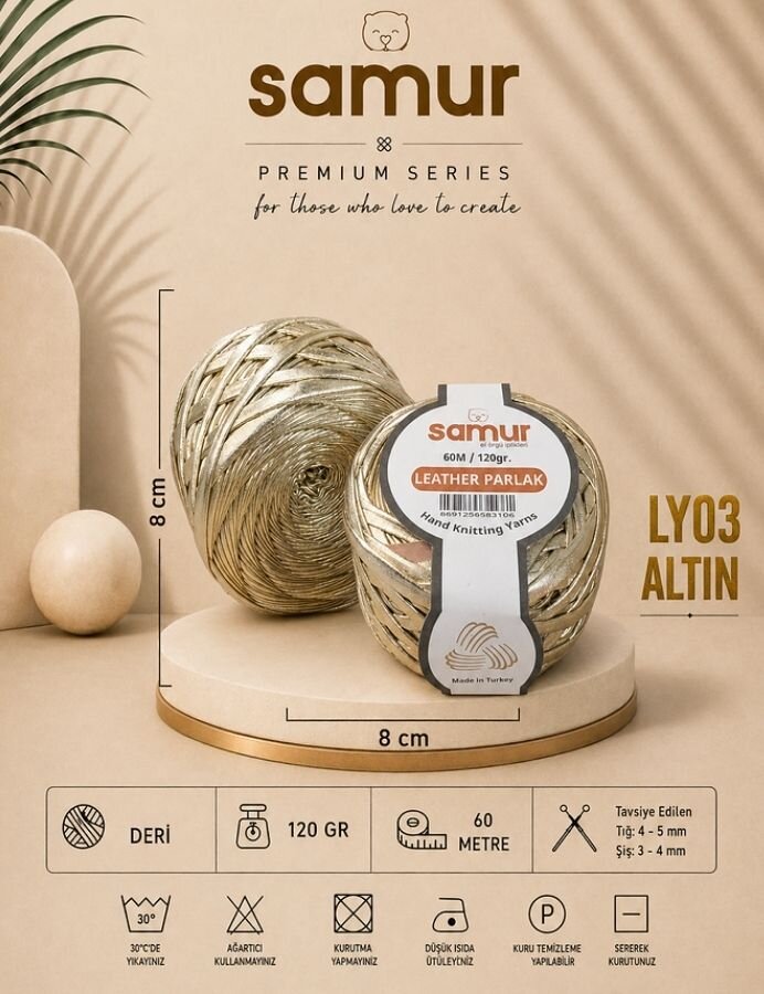 SAMUR,DERİ PARLAK LY03 ALTIN - SAMUR