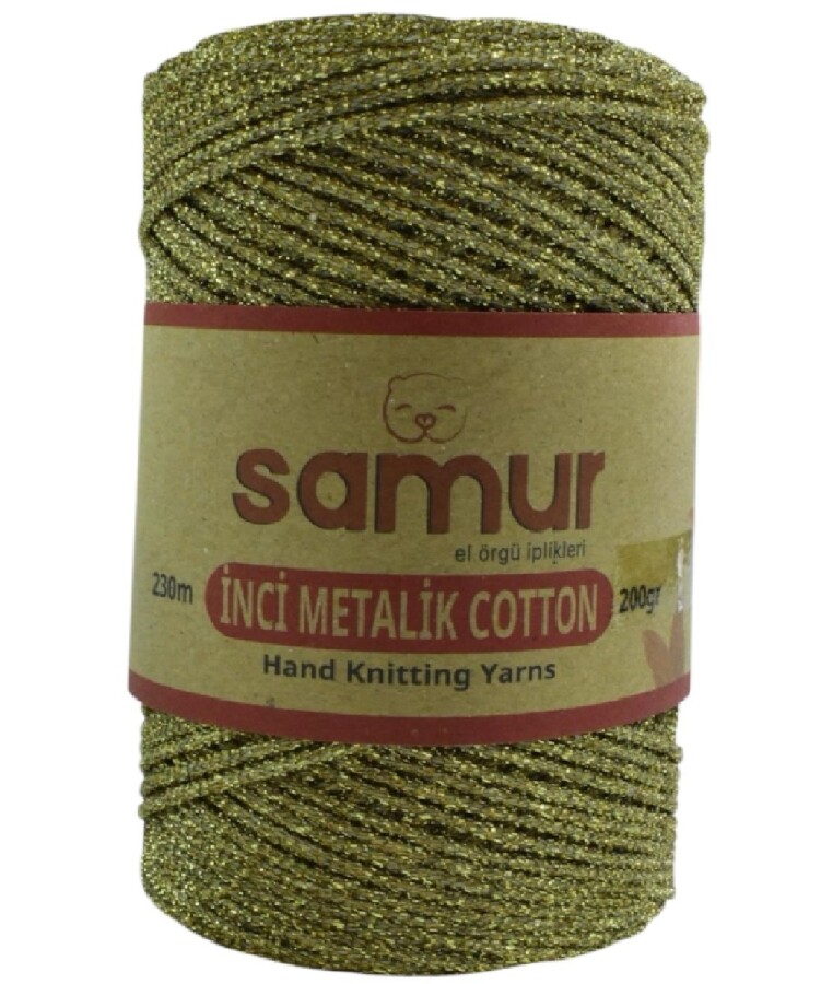 SAMUR,METALİC COTTON L109 KOYU BEJ - SAMUR