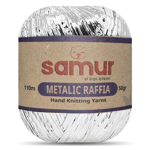 SAMUR,METALİK RAFFİA 100 GÜMÜŞ - SAMUR