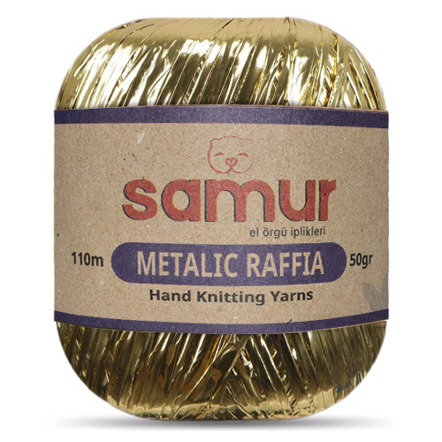 SAMUR,METALİK RAFFİA 102 ALTIN - SAMUR