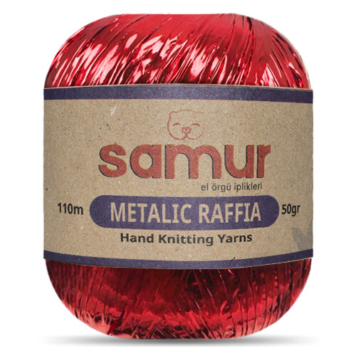 SAMUR,METALİK RAFFİA 104 KIRMIZI - SAMUR