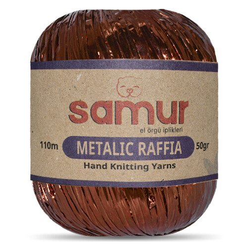 SAMUR,METALİK RAFFİA 105 KAHVE - SAMUR