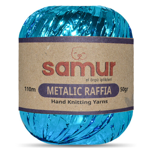 SAMUR,METALİK RAFFİA 106 MAVİ - SAMUR