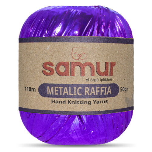 SAMUR,METALİK RAFFİA 108 MOR - SAMUR