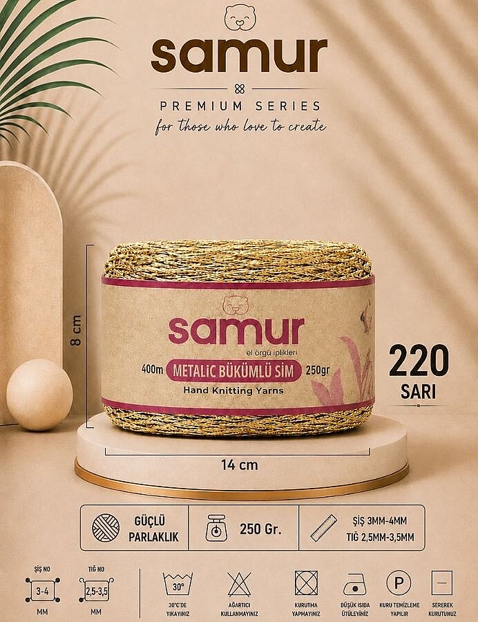 SAMUR,METALİK SİM 220 SARI - SAMUR