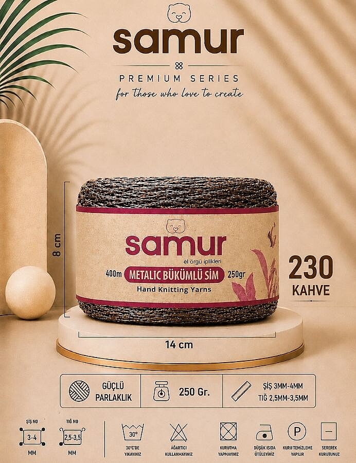 SAMUR,METALİK SİM 230 KAHVE - SAMUR