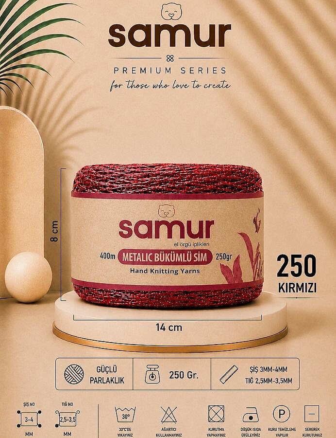 SAMUR,METALİK SİM 250 KIRMIZI - SAMUR