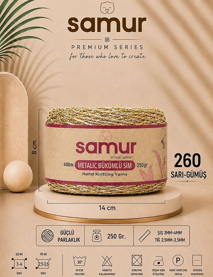 SAMUR,METALİK SİM 260 SARI.GÜMÜŞ - SAMUR