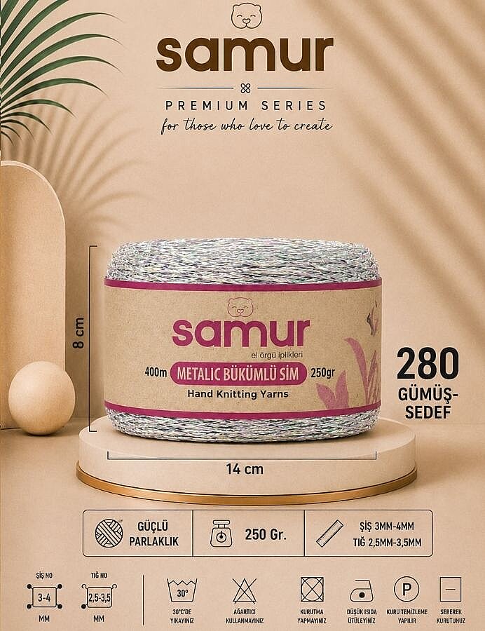 SAMUR,METALİK SİM 280 GÜMÜŞ.SEDEF - SAMUR