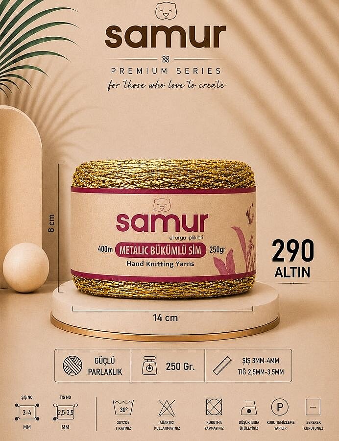 SAMUR,METALİK SİM 290 ALTIN - SAMUR