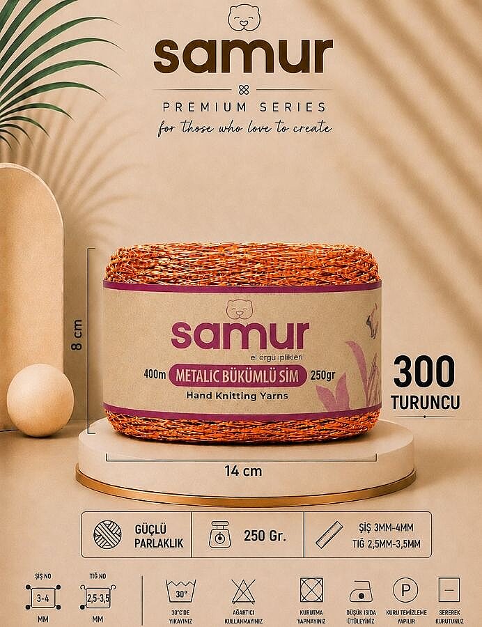 SAMUR,METALİK SİM 300 TURUNCU - SAMUR