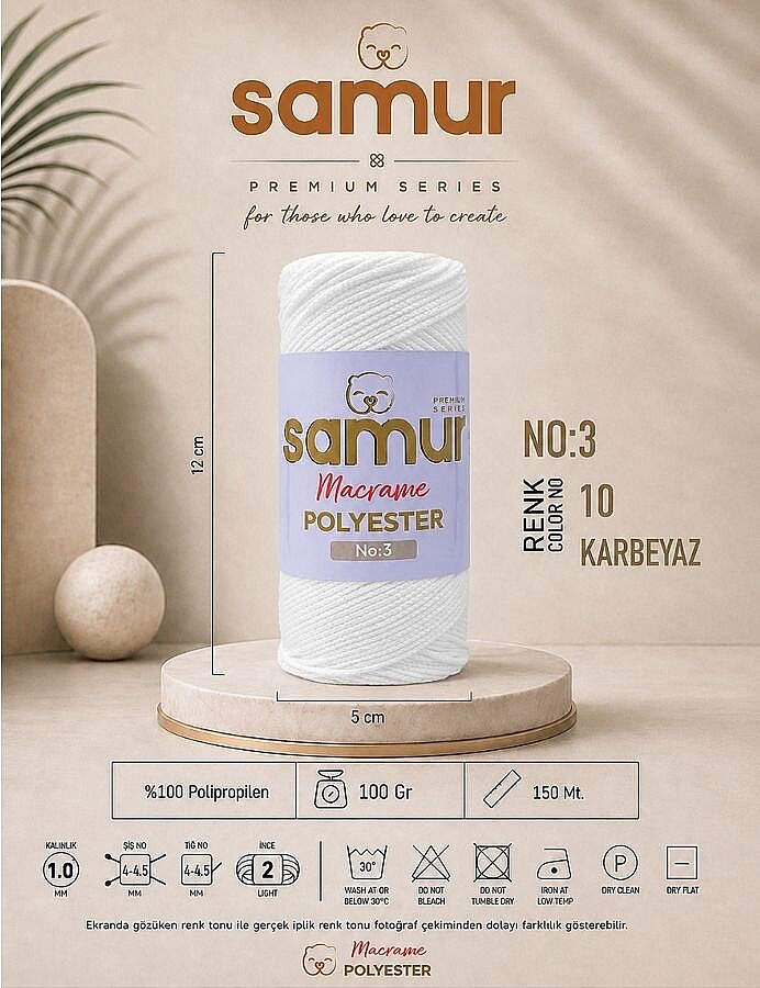 SAMUR,3 NO POLYESTER MAKROME 0010 KARBEYAZ - SAMUR