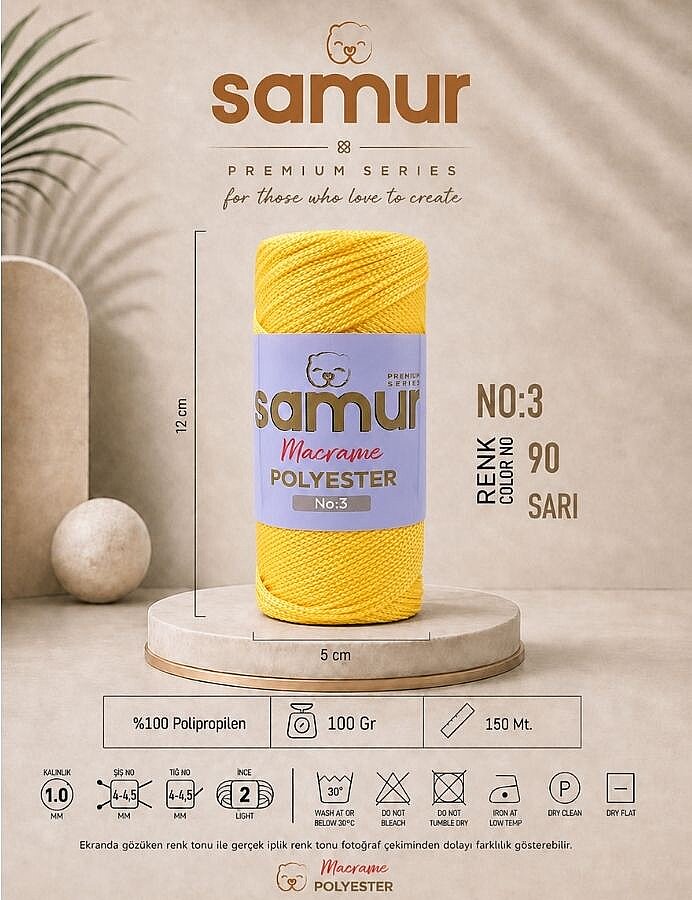 SAMUR,3 NO POLYESTER MAKROME 0090 SARI - SAMUR