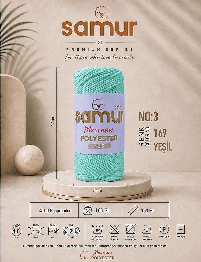 SAMUR,3 NO POLYESTER MAKROME 0169 YEŞİL - 1