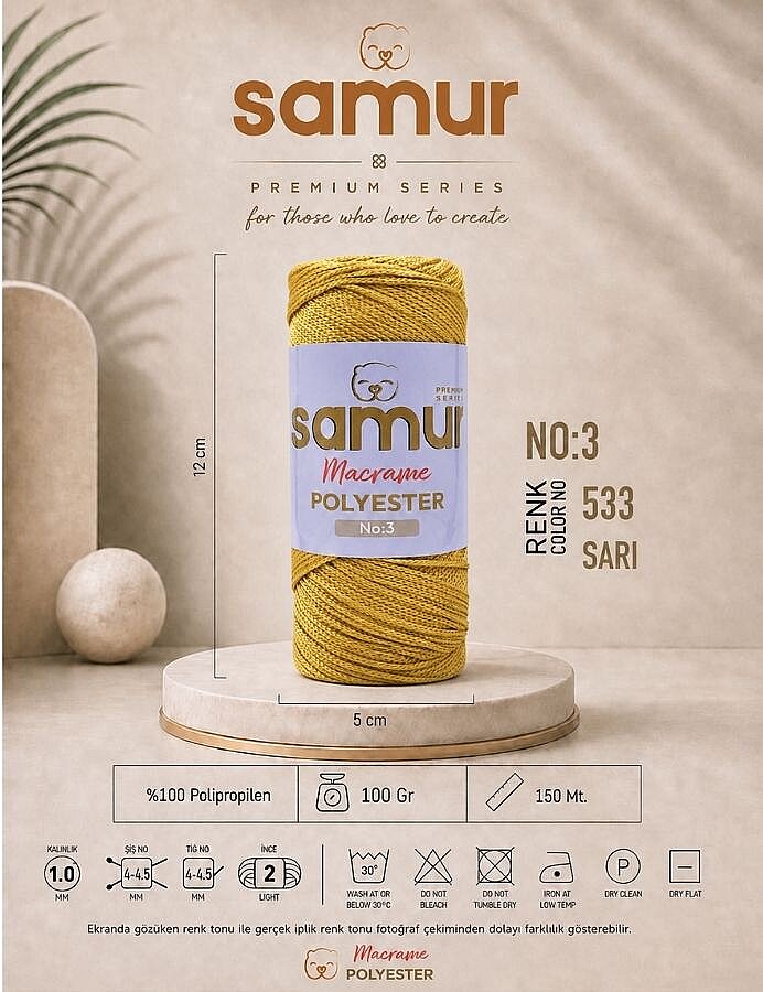 SAMUR,3 NO POLYESTER MAKROME 0533 SARI - 1