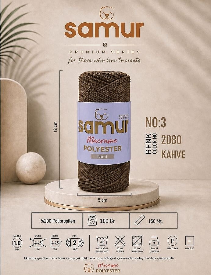 SAMUR,3 NO POLYESTER MAKROME 2080 KAHVE - 1