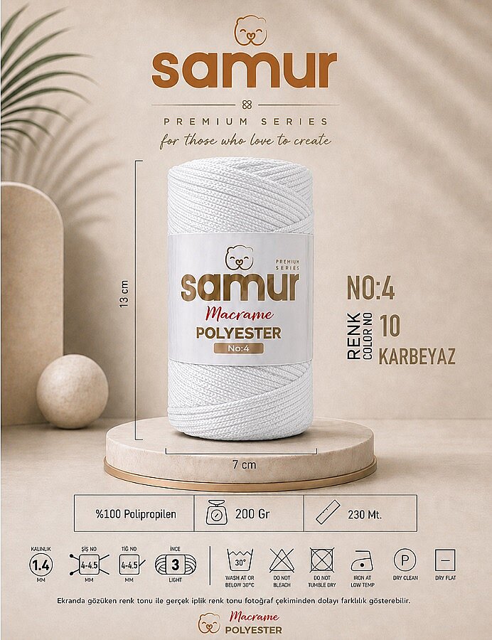 SAMUR,4 NO POLYESTER MAKROME 0010 KARBEYAZ - SAMUR