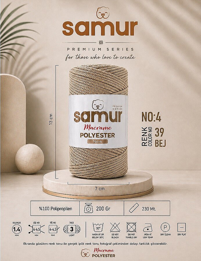 SAMUR,4 NO POLYESTER MAKROME 0039 BEJ - SAMUR