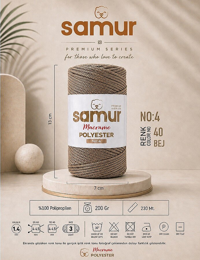 SAMUR,4 NO POLYESTER MAKROME 0040 BEJ - SAMUR