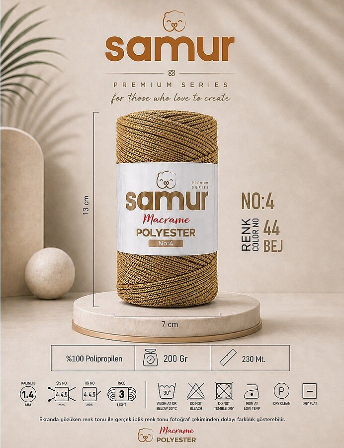 SAMUR,4 NO POLYESTER MAKROME 0044 BEJ - SAMUR
