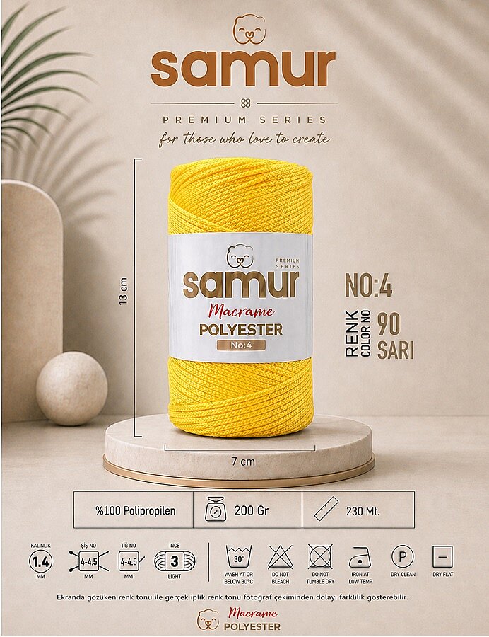SAMUR,4 NO POLYESTER MAKROME 0090 SARI - SAMUR
